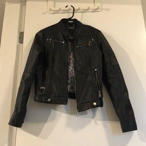 Girls black leather jacket